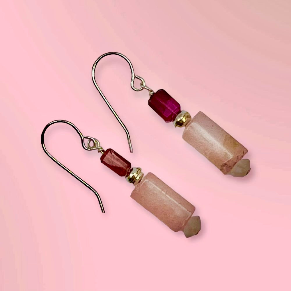 Self Love - Rose Quartz Tube Dangle