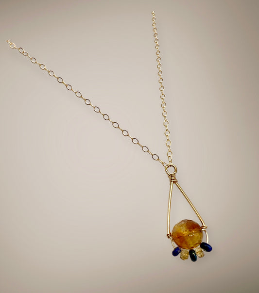 Confidence - Citrine Teardrop Pendant