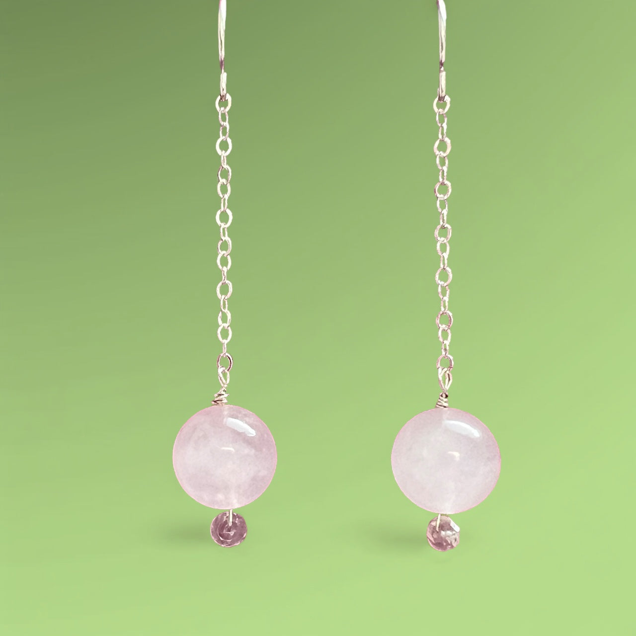 Rose Quartz and Morganite Drop Earrings